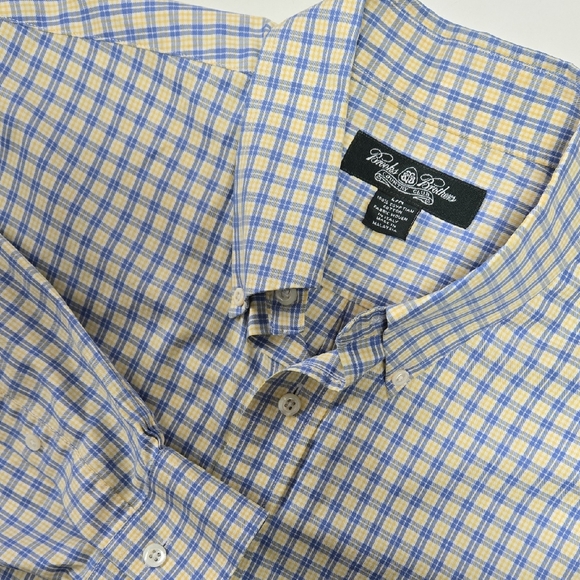 Brooks Brothers Other - Brooks Brothers Country Club Shirt Men's Large Blue Yellow Plaid Egyptian Cotton